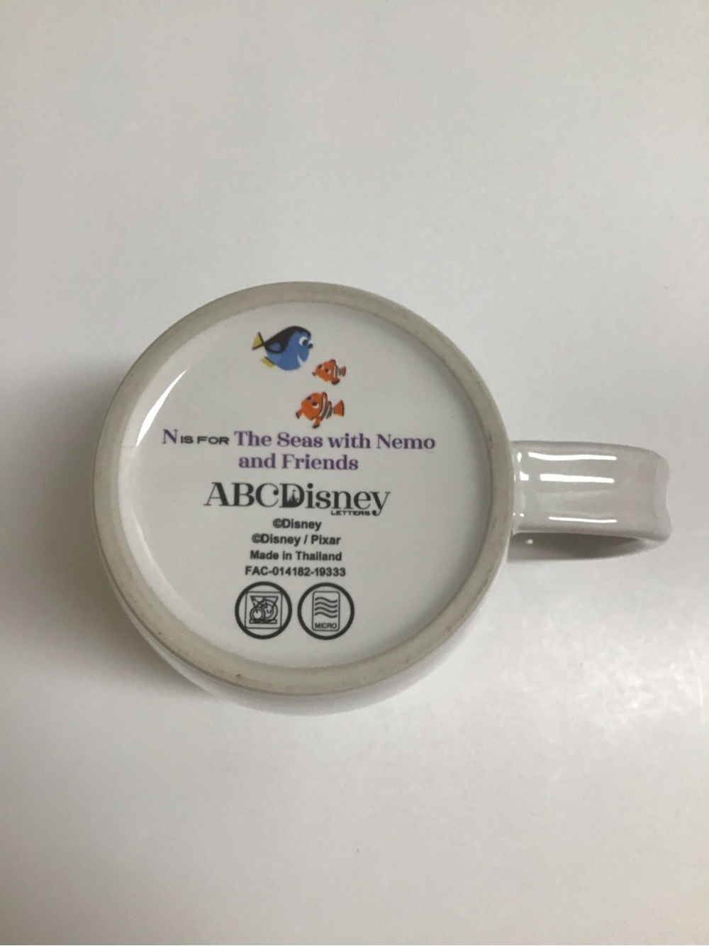 Disney Parks ABC Alphabet Coffee Mug Tea Cup N Is For Nemo and Friends 4” Pixar - Picture 8 of 10